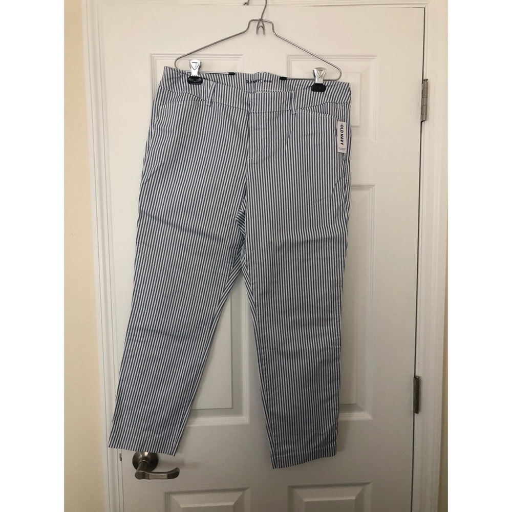 Old Navy Blue Pinstripe Pixie Pants